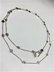 Lois Hill Sterling Silver Long Station Necklace